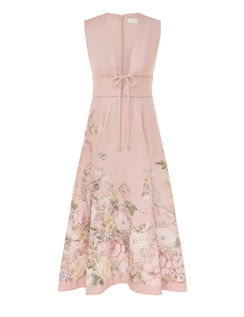 Pink floral Midi Dress  - Eva Rose Boutique