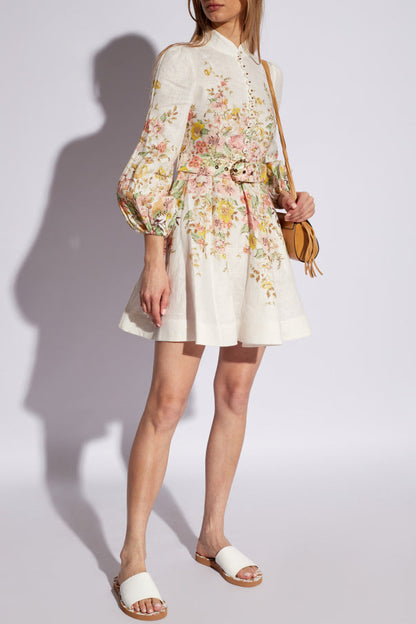 Claire Floral Long Sleeve Mini Dress - Eva Rose Boutique