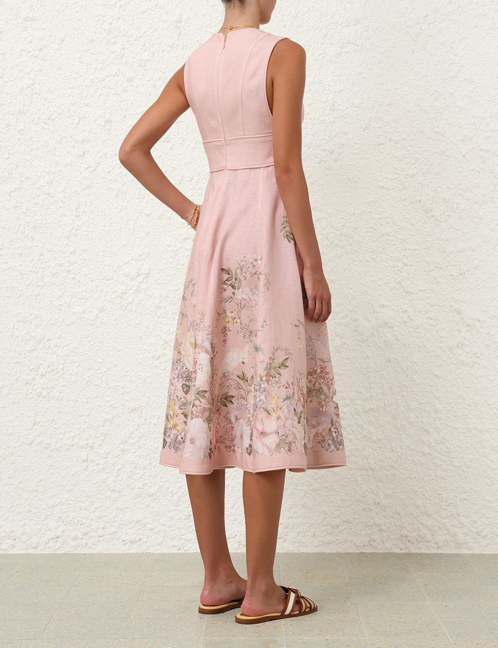 Pink floral Midi Dress  - Eva Rose Boutique