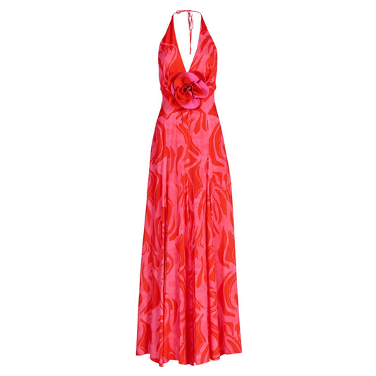 Rose Halter Maxi Dress - Eva Rose Boutique