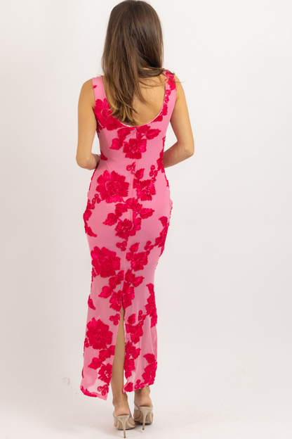 Layla pink floral maxi dress - Eva Rose Boutique