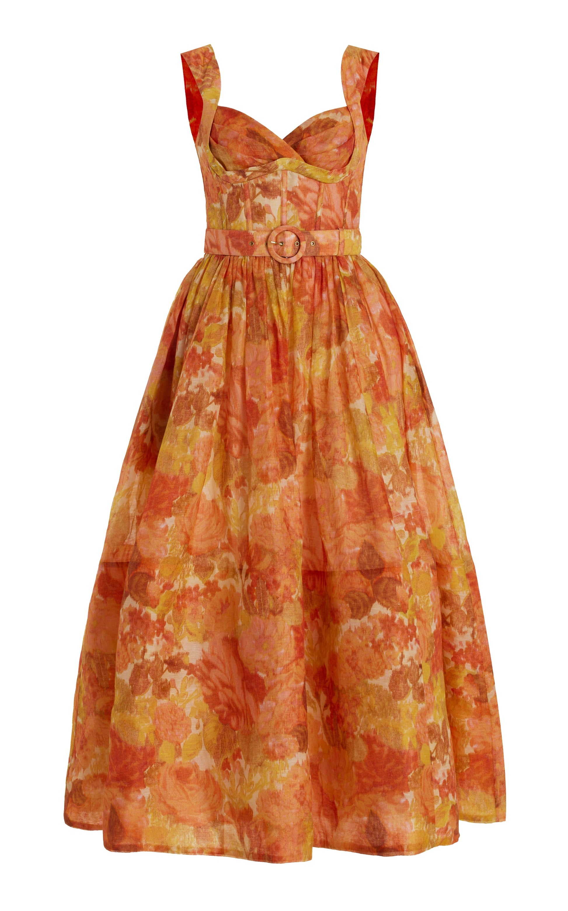 Eloise Orange Floral Dress - Eva Rose Boutique